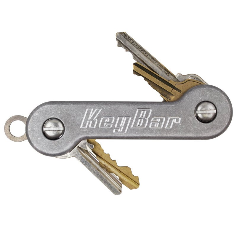 KeyBar Stonewashed Aluminum KeyBar | Everyday Carry Compact Key Holder Multi-Tool and Keychain Organizer with Pocket Clip (Holds up to 12 Key) Made in the USA - Image 1